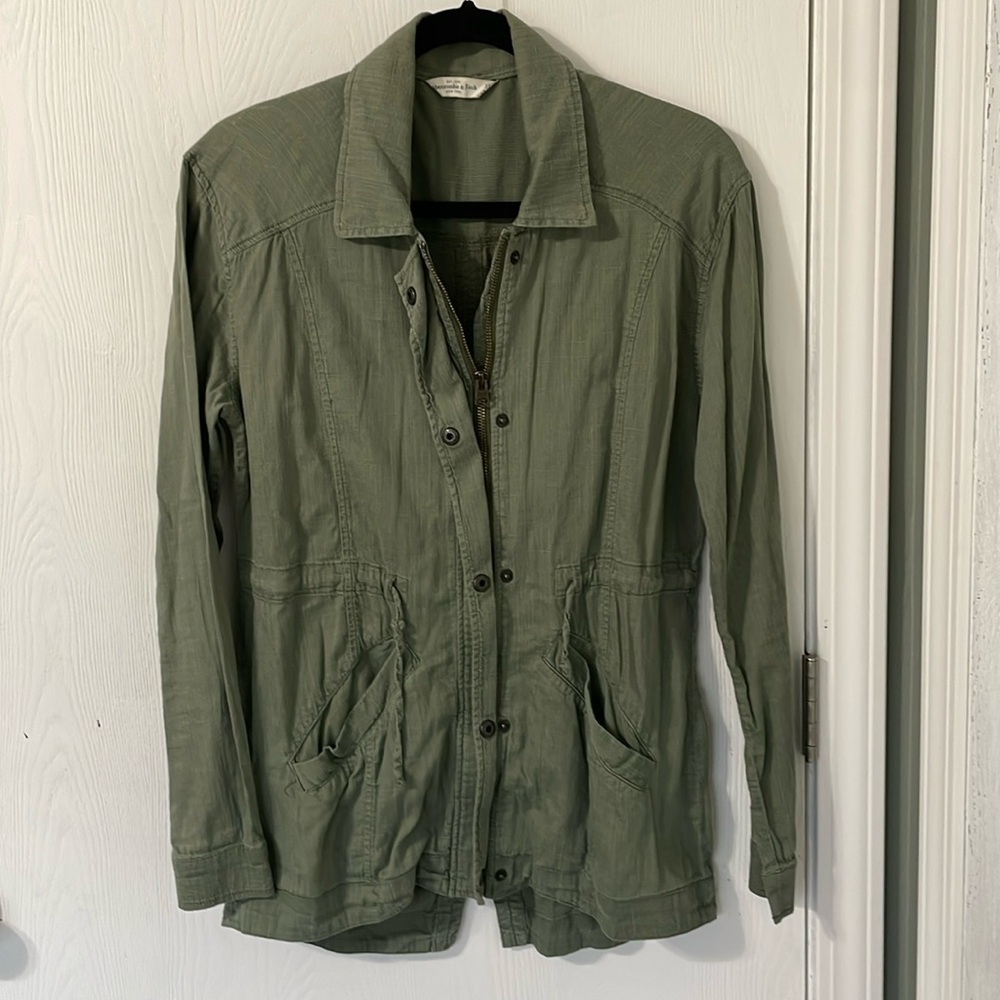 Abercrombie & Fitch Olive Army Green Women’s Light Utility Jacket Size XS
